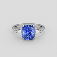 2.51 Ct. Blue Sapphire Ring, 18K White Gold 1
