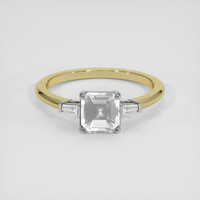 2.13 Ct. White Sapphire Ring, 14K White & Yellow 1