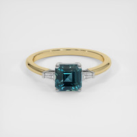 1.57 Ct. Greenish Blue Sapphire Ring, 18K White & Yellow 1