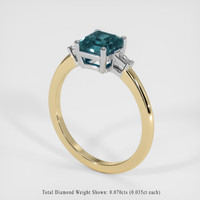 1.57 Ct. Greenish Blue Sapphire Ring, 18K White & Yellow 2