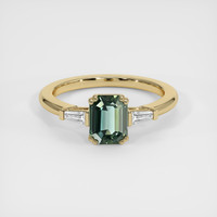 1.58 Ct. Green Sapphire Ring, 14K Yellow Gold 1