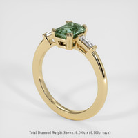 1.58 Ct. Green Sapphire Ring, 14K Yellow Gold 2
