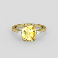 3.12 Ct. Yellow Sapphire Ring, 14K Yellow Gold 1