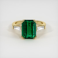 3.86 Ct. Emerald Ring, 18K Yellow Gold 1