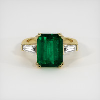 4.17 Ct. Emerald Ring, 18K Yellow Gold 1