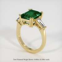4.17 Ct. Emerald Ring, 18K Yellow Gold 2