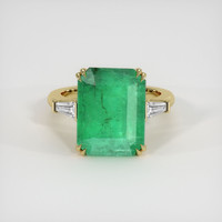 8.31 Ct. Emerald Ring, 18K Yellow Gold 1