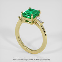 2.50 Ct. Emerald Ring, 18K Yellow Gold 2