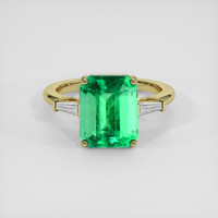 3.47 Ct. Emerald Ring, 18K Yellow Gold 1