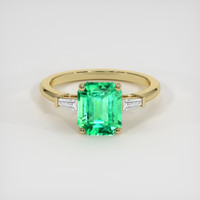 1.74 Ct. Emerald Ring, 18K Yellow Gold 1