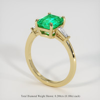 1.74 Ct. Emerald Ring, 18K Yellow Gold 2