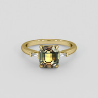 1.79 Ct. Bi Color Sapphire Ring, 18K Yellow Gold 1
