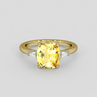 3.12 Ct. Yellow Sapphire Ring, 18K Yellow Gold 1