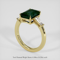 4.07 Ct. Greenish Blue Sapphire Ring, 18K Yellow Gold 2