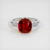 3.06 Ct. Ruby Ring, 14K Yellow & White 1