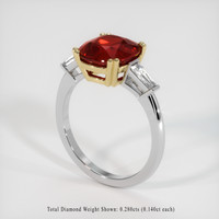 3.06 Ct. Ruby Ring, 14K Yellow & White 2