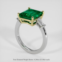 4.33 Ct. Emerald Ring, 18K Yellow & White 2