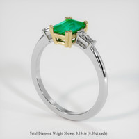 0.85 Ct. Emerald Ring, 18K Yellow & White 2