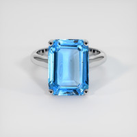 8.66 Ct. Swiss Blue Topaz Ring, 10K White Gold 1