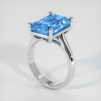 8.66 Ct. Swiss Blue Topaz Ring, 10K White Gold 2