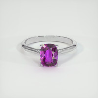1.32 Ct. Pinkish Purple Sapphire Ring, 14K White Gold 1