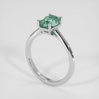 1.72 Ct. Bluish Green Sapphire Ring, 14K White Gold 2