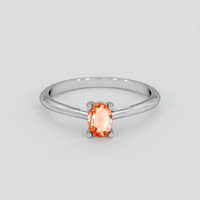 0.60 Ct. Padparadscha Sapphire Ring, 14K White Gold 1