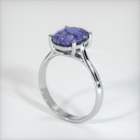 3.33 Ct. Purplish Blue Sapphire Ring, 14K White Gold 2