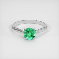 0.65 Ct. Emerald Ring, 18K White Gold 1