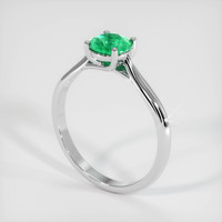 0.65 Ct. Emerald Ring, 18K White Gold 2