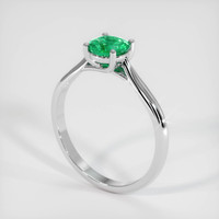 0.64 Ct. Emerald Ring, 18K White Gold 2