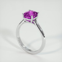 2.13 Ct. Pinkish Purple Sapphire Ring, 18K White Gold 2