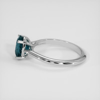 1.90 Ct. Greenish Blue Sapphire Ring, 18K White Gold 4
