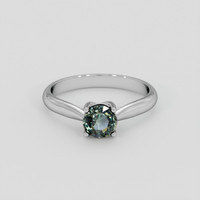 0.85 Ct. Green Sapphire Ring, 18K White Gold 1