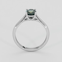 0.85 Ct. Green Sapphire Ring, 18K White Gold 3