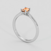 0.60 Ct. Padparadscha Sapphire Ring, 18K White Gold 2