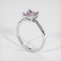 0.89 Ct. Pink Sapphire Ring, 18K White Gold 2