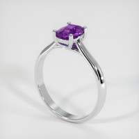0.82 Ct. Sapphire Ring, 18K White Gold 2