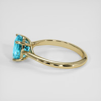 3.58 Ct. Greenish Blue Zircon Ring, 14K Yellow Gold 4