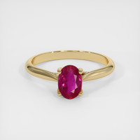 0.97 Ct. Ruby Ring, 14K Yellow Gold 1