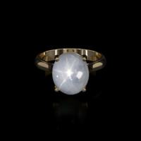 9.05 Ct. White Sapphire Ring, 14K Yellow Gold 1