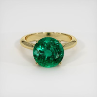 3.85 Ct. Emerald Ring, 18K Yellow Gold 1