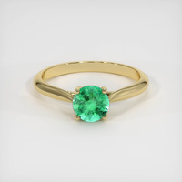 0.65 Ct. Emerald Ring, 18K Yellow Gold 1