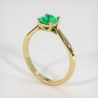 0.65 Ct. Emerald Ring, 18K Yellow Gold 2