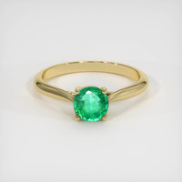 0.64 Ct. Emerald Ring, 18K Yellow Gold 1