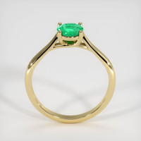 0.64 Ct. Emerald Ring, 18K Yellow Gold 3