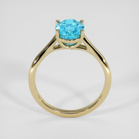 3.58 Ct. Greenish Blue Zircon Ring, 18K Yellow Gold 3