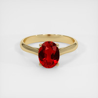 2.00 Ct. Ruby Ring, 18K Yellow Gold 1