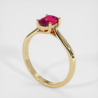 0.97 Ct. Ruby Ring, 18K Yellow Gold 2