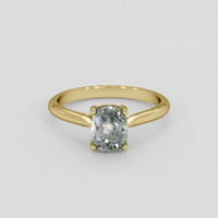 1.40 Ct. Green Sapphire Ring, 18K Yellow Gold 1